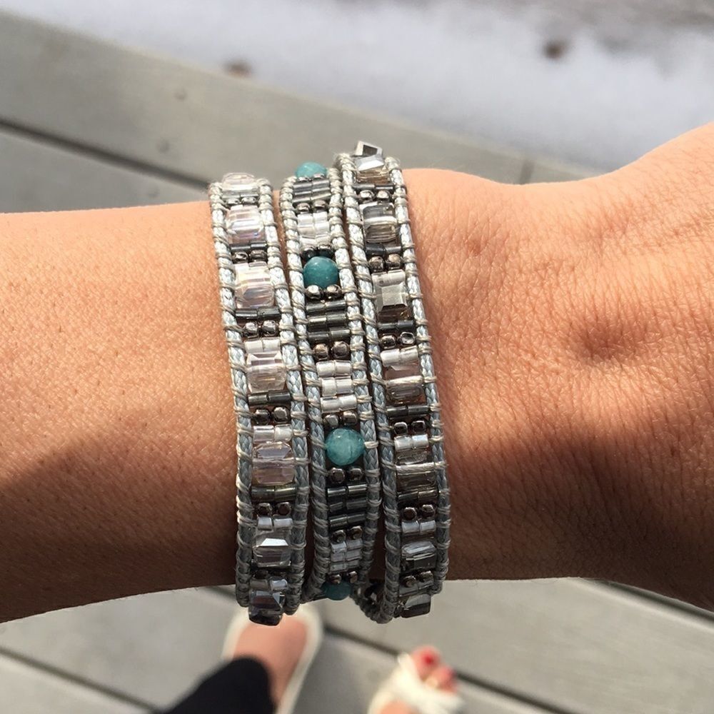 NEW Katie Soleil silver grey Wrap Bracelet